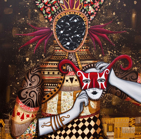 Inner Universe-painting-by-Skount Part-of-“Identity-disorder”-series-exhibed-at-C.A.V