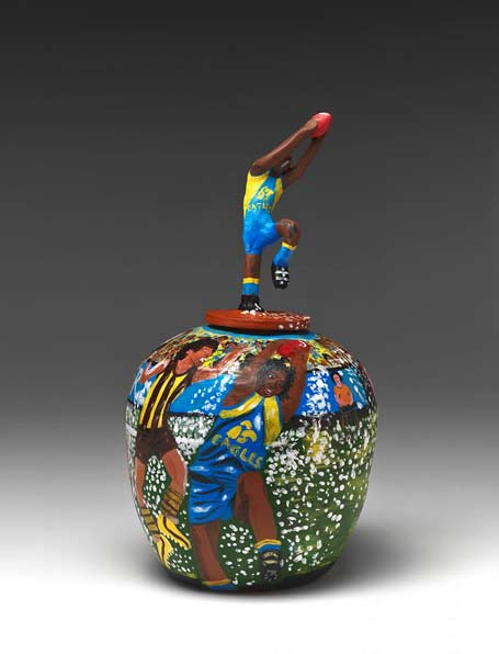 Part-of-the-game-(Chris-Lewis),-covered-vase-Anita-Mbitjana-Ratara Part of the game-(Chris Lewis),-covered vase Anita Mbitjana Ratara