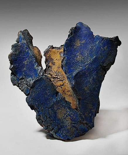 Pascale-Lehmann=- Blue ceramic sculpture - Pascale Lehmann