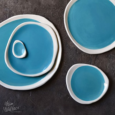 Kim-Wallace-ceramics Pebble-Plate-Aqua-by-Kim-Wallace