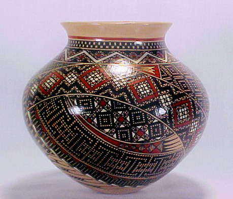 leonel-llopez-saenz-pottery-459x392 Perfection in technique and design. Leonel Lopez Saenz Fine Mata Ortiz Pottery.