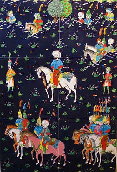 danielle-adjoubel-ceramic-art-tiles persian-minuture-danielle-adjoubel ceramic tile panel