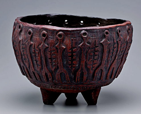 Peter-Voulkos,-Carved-Pot,-1951,-Stoneware,-10.75-x-14.5-in Peter Voulkos, Carved Pot,-1951,-Stoneware, 10.75-x-14.5-in