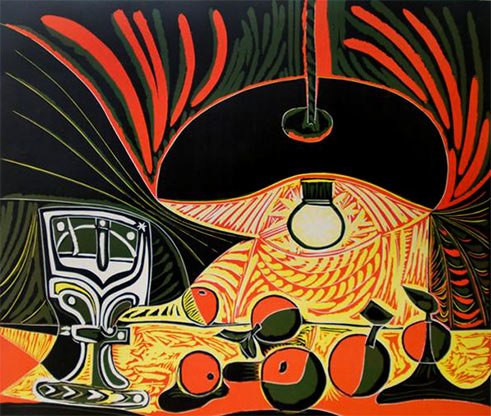 Picasso__Nature_morte_au_Verre_sous_La_Lampe Nature Morte au Verre sous La Lampe Linocut -1962