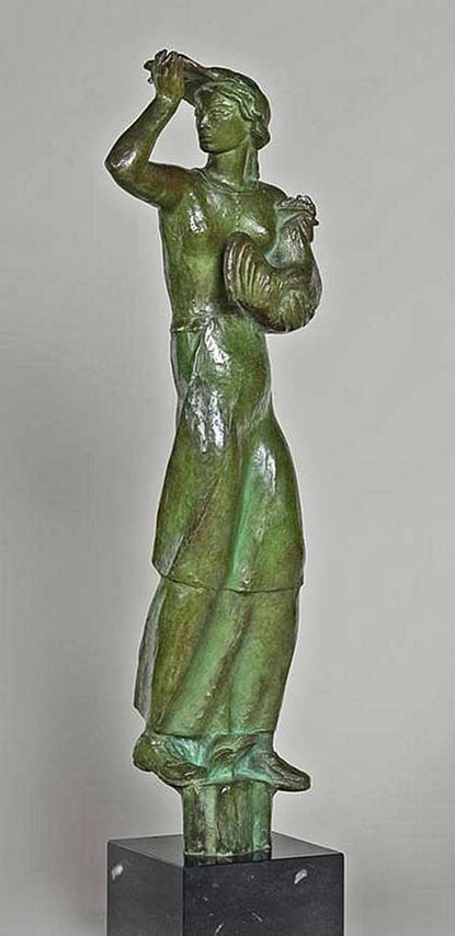 Pioneer-Woman-With-Rooster,-1946-Carl_Milles_29-inchesASHLEY-JOHN-GALLERY-Pam-Beach-Fl