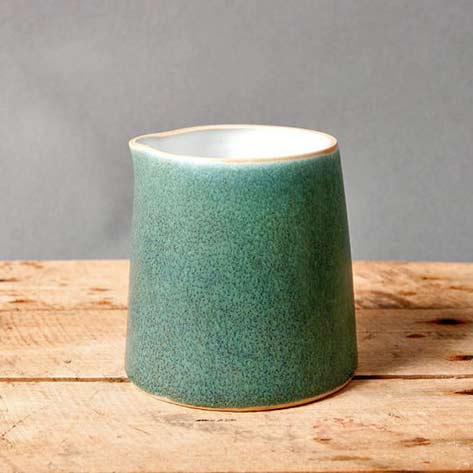 pitcher-milk-green-studio-pottery-danish-handmade-by-northvintage green milk pitcher - studio pottery danish handmade by northvintage