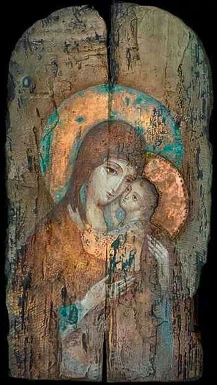 Por-Maria-iremos-a-Jesús--- Madonna and Child on wood