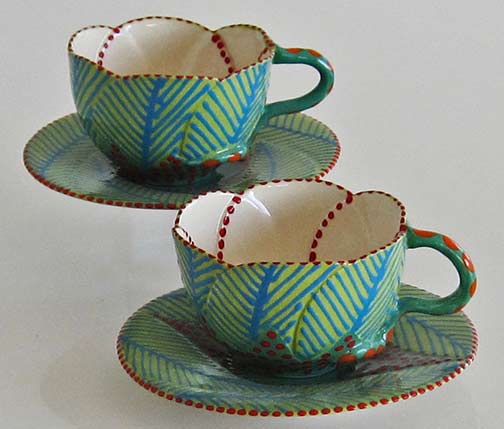 potterseed-ceramic-cups potterseed-leaf motif cups and saucers