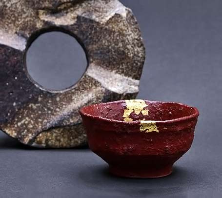 Pottery-bowl-cup-ancient-vermillionNakahara-Koji Pottery bowl cup ancient vermillion - Nakahara Koji