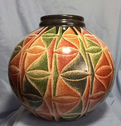 Pottery-Vase-by-Miguel-Angel-Calero-Nicaragua-Pottery-Signed-By-Artist Pottery Vase by Miguel Angel Calero Nicaragua