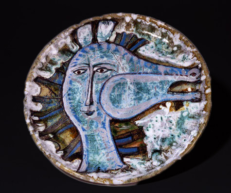 Querubim Lapa-mid-century-charger Querubim Lapa,-Prato,-figura-híbrida,-1959