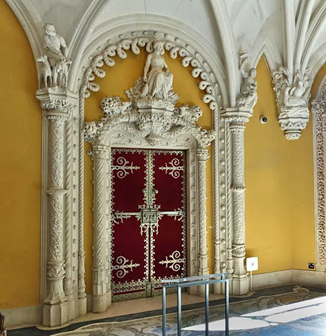 Quinta-de-Regaleira-ornate-entrance Estate Quinta-de-Regaleira,-Sintra, Portugal