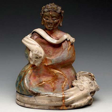 Raku-Buddha-Statue-Anita-Feng Raku-Buddha-Statue-Seated-in-the-Clouds-Sculpture-AnitaFeng-buddhabulider