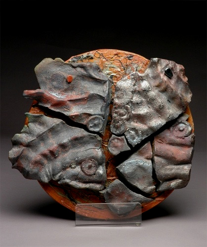 Raku-by-Nicole-Petrescu-419x500 Nicole-Petrescu-on-Flickr Raku earthenware on wood board