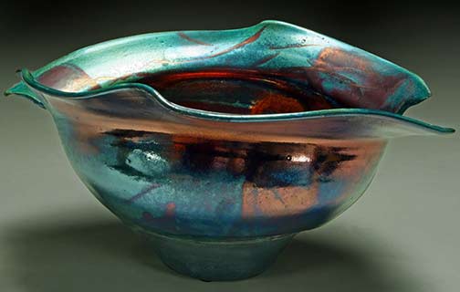 steven-forbes-desoule-wavy-bowl raku-ceramics-by-steven-forbes-desoule Wavy bowl with torn rim
