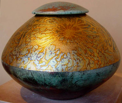 rick-lowenkamp-lidded-jar-475x401 Raku-Pottery-by-Rick-Lowenkamp lidded vessel