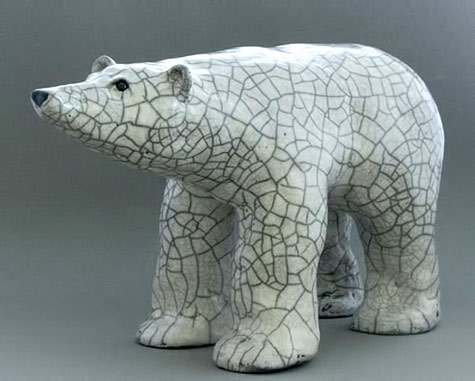 raku_14_inch_bearJane-Murray-Smith raku_14_inch_polar bear by Jane-Murray-Smith