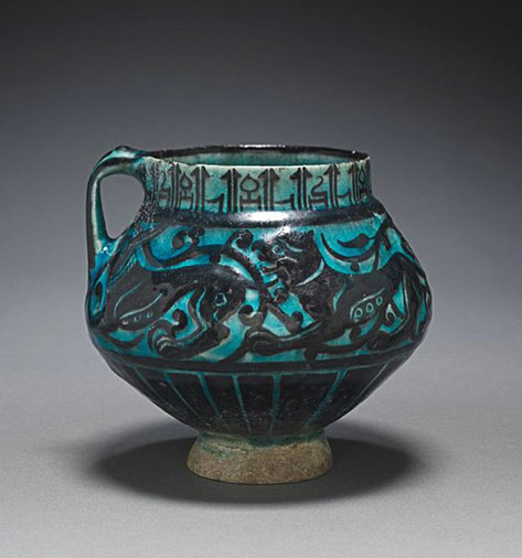 ran,-probably-Kashan,-Seljuk-Period,-12th-13th-Century,-fritware-with-design-in-carved-and-underglaze-painted-slip Iran, probably Kashan, Seljuk Period, 12th-13th Century, fritware with design in carved and underglaze-painted slip