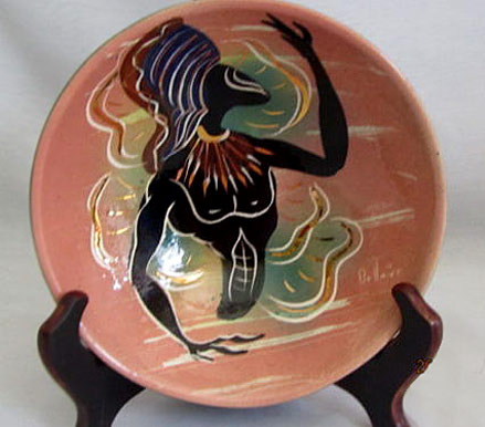 Marc-Bellaire-California-Pottery-dancer-bowl Rare-Marc-Bellaire-California-Pottery-Muted-Corals-Bowl