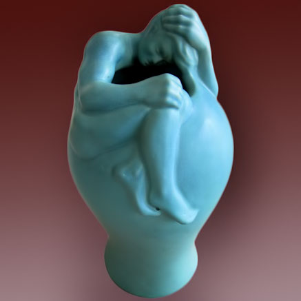 Van-Briggle-Figural-Vase Rare-Turquoise Van-Briggle-Figural-Vase art nouveau woman