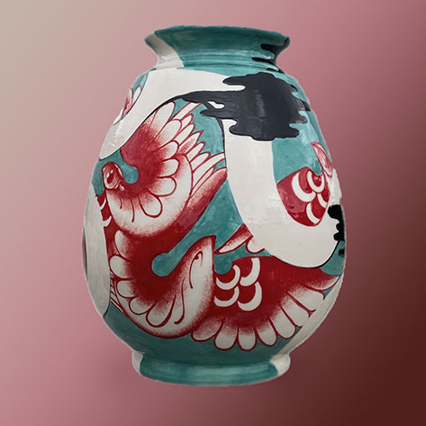 Red-and-Turquoise-Ceramic-Vase Red-and-Turquoise-Ceramic-Vase
