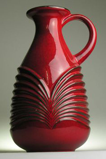 Bay-West-Germany--Modernistic-Vintage-Retro-Vase Red-Bay-West-Germany-Modernistic-20-th-Mid-Century-Vintage-Retro-Vase
