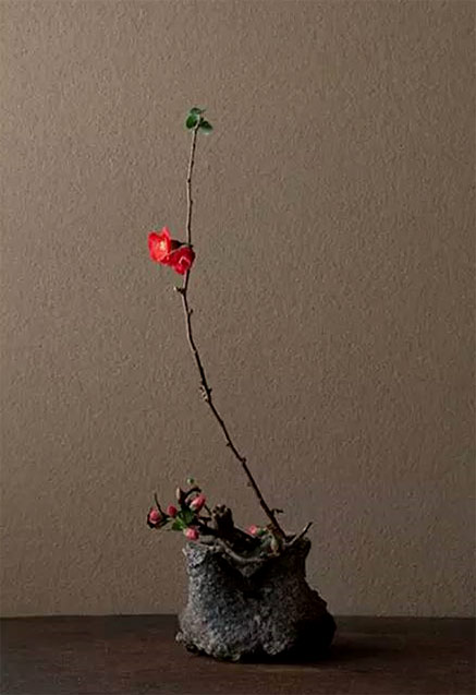 Red-blossom-ikebana Kawase Toshiro Red Blossom ikebana, Japan