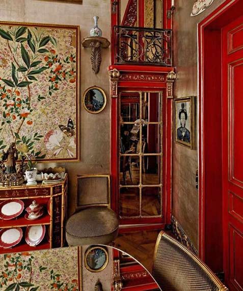 Red-lacquer-mixed-with-neutrals-+-gold-and-green-accents Red lacquer mixed with neutrals + gold and green accents