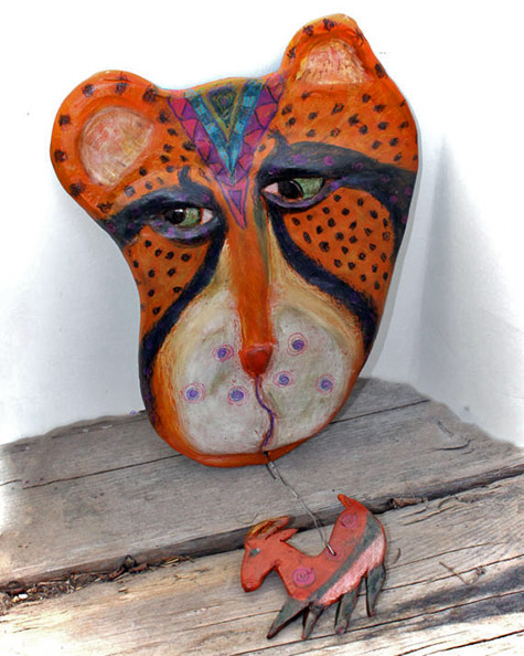 Rico-the-Cheetah---Ceramic-Wall-Decor GinsLilCharacters - etsy - Rico the Cheetah---Ceramic Wall Decor