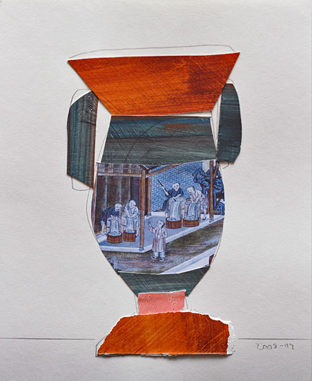 Nancy-Selvin-mix-media-art Rinsing,-Mix-Media-on-Paper-Nancy Selvin