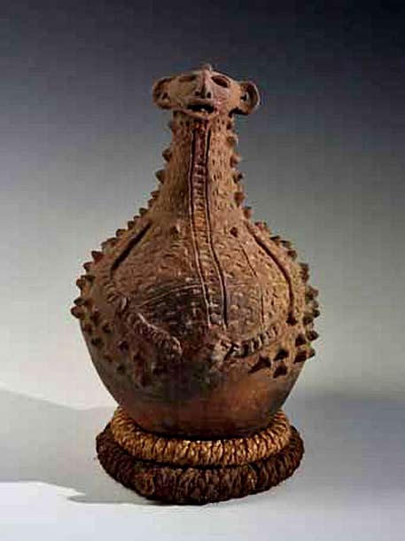 Ritual-Terracotta-Pot,-Nigeria Nigerian ritual ceramic vessel