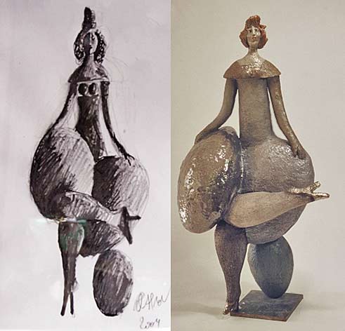 sculpture-with-drawing-Roger-Capron roger-capron-off-the-drawing-board