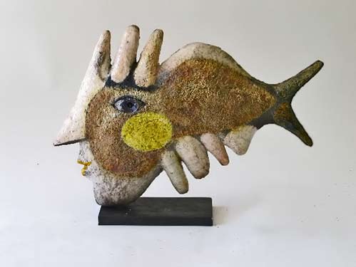 roger-capron-ceramic-art roger-capron-zoomorphic-fish sculpture