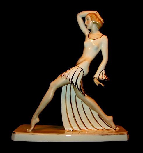 Royal-Dux-art-deco-figurine Royal Dux Art-deco ceramic figurine