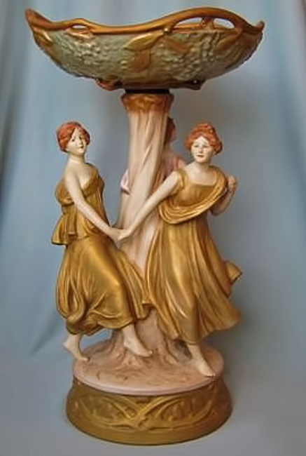 Royal-Dux-Porcelain-Figural-Compote Royal-Dux-Porcelain-Figural-Compote-Dancing-Lady-Figure-heght-20