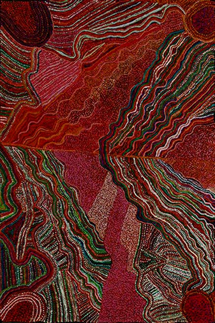 Rupert-Jack,-Maku,-2014,-acrylic-on-canvas,-122-x-182-cm.-Ernabella-Arts-- Rupert-Jack,-Maku,-2014 Indigenous Australian art painting