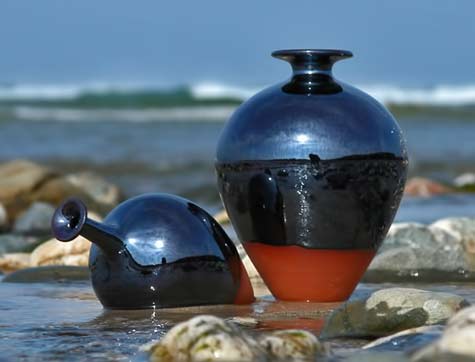 Black-glaze-bottles-russell-ackerman Russell-Akerman-black-bottles at the beach