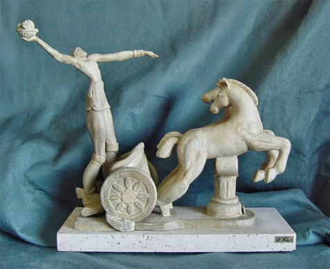 Raimundo-Folch---The-abundance Saatchi-Art-Artist--Raimundo-Folch---The-abundance- man with a chariot drawn by two horses