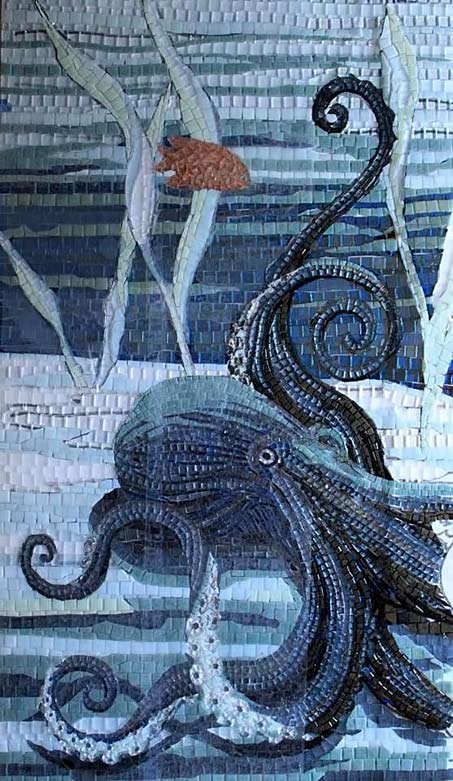 Sandra-Bryant-mosaic-octopus Sandra-Bryant-blue octopus mosaic art panel
