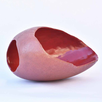 sangwoo-kim-ceramic-art Sangwoo-kim-ceramic-art sculpture - pink and red vessel