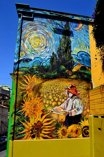 Teo-Doro-mural-Santiago santiago,-chile Chilean street artist Teo Doro mural in Valparaíso.