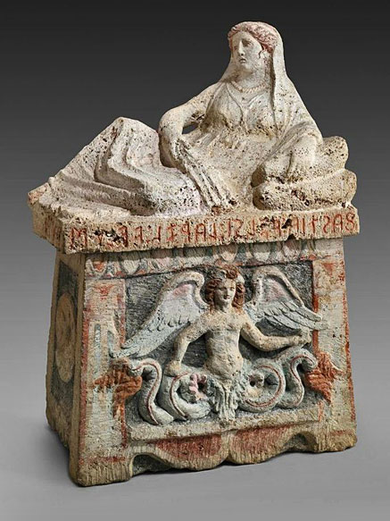 Sarcophagus-with-cover,-Etruscan Sarcophagus-with-cover,-Etruscan,-Late-3rd-century-BC.-At-the-Boston-Museum-of-Fine-Art