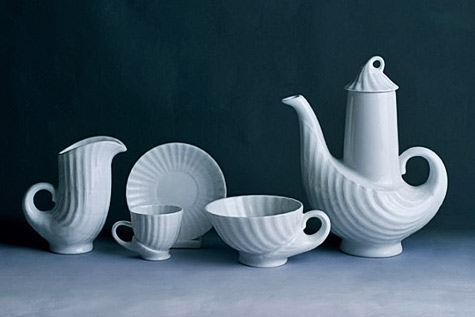 Sargadelos-Cuncha-Coffee-Set White porcelain Sargadelos Cuncha Coffee Set--Arren Williams Design Lab