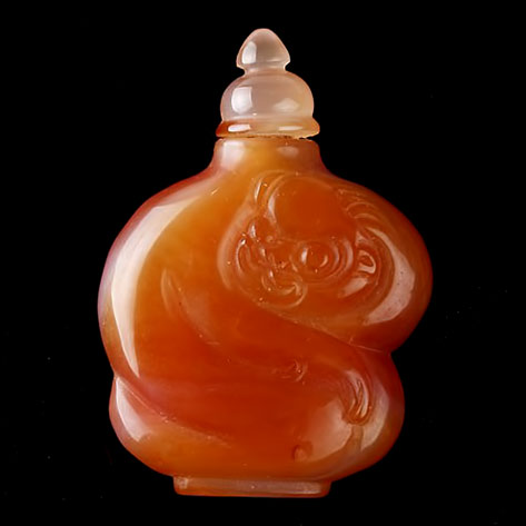 Orange-glass-snuff-bottle Orange glass snuff bottle
