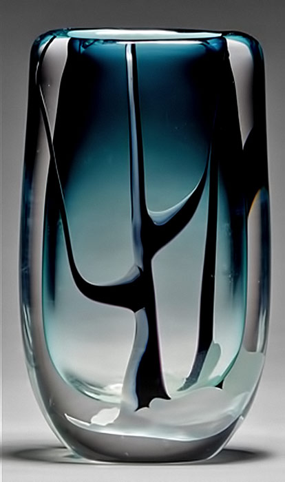 Scarce-trees-in-winter-vase,-1951-Vicke Lindstrand Scarce-trees-in-winter-glass vase,-1951-Vicke Lindstrand