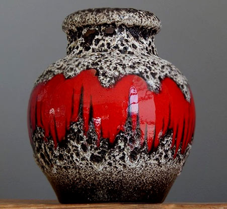 SCHEURICH-291-20-LORA-Vase-West-German-Pottery-Fat-Lava Scheurich 291-20 LORA Vase West German Pottery Fat Lava