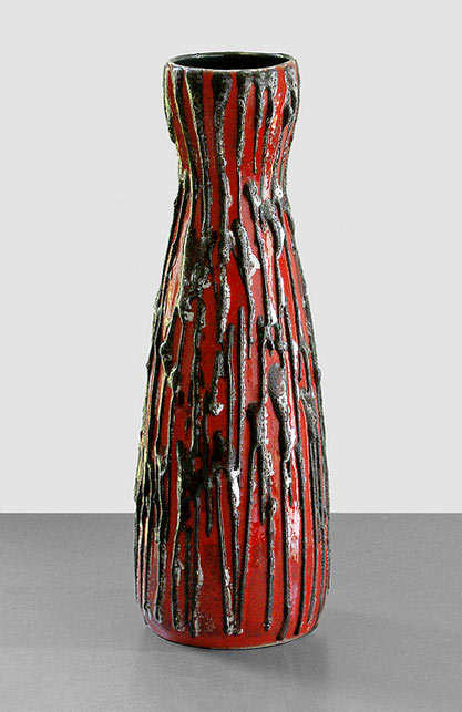Scheurich-520-28---11 Scheurich-520-28-red-lava-glaze modernist vase - 60s