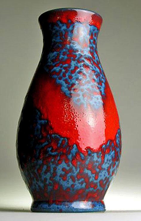 Scheurich-West-German-Pottery--- Scheurich blauster lava glaze vase -- West-German-Pottery