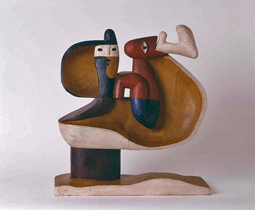 Le-Corbusier-The-child-is-there Sculpture-by-Le-Corbusier-The-child-is-there-,-1961.-Made-out-of-Polychrome-wood