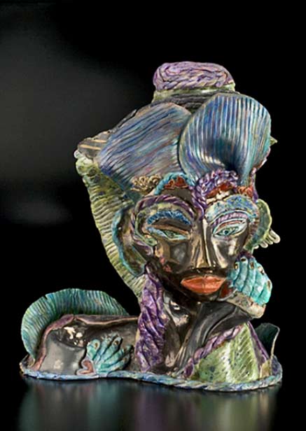 Sculpture----d-Ivoire-Duet-singin--til-there-was-you.. Suzy Birstein ceramic bust sculpture
